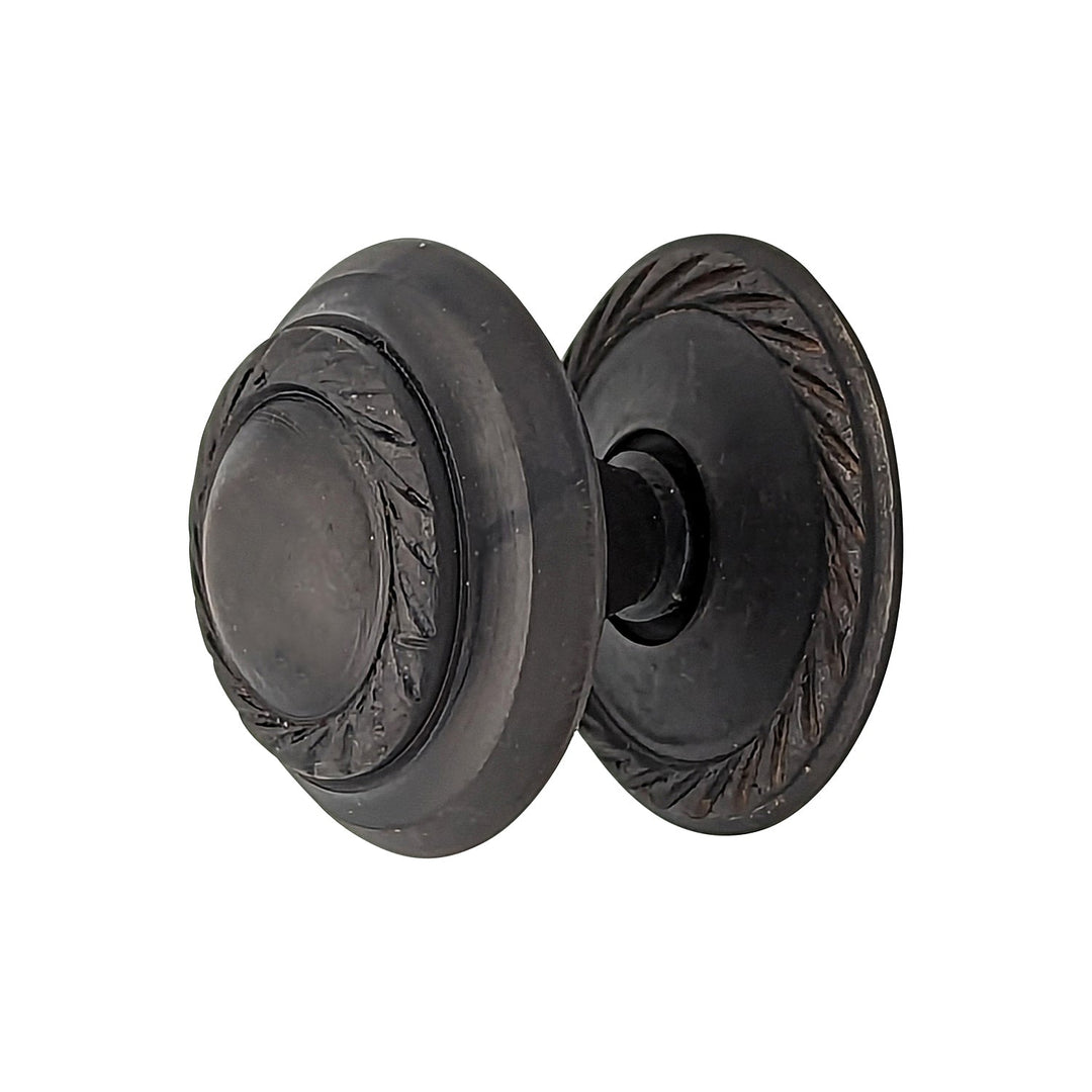 1 1/4 Inch Solid Brass Georgian Roped Round Cabinet & Furniture Knob COPPER MOUNTAIN HARDWARE
