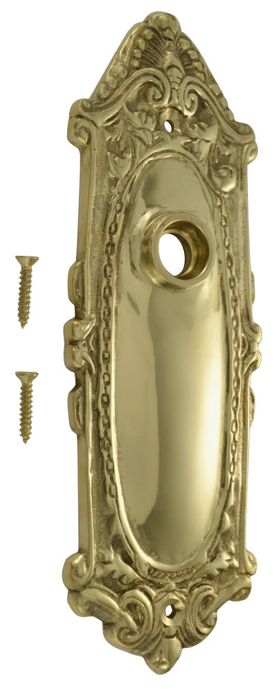 Ornate Victorian Long Solid Brass Backplate (Several Finishes Available) COPPER MOUNTAIN HARDWARE