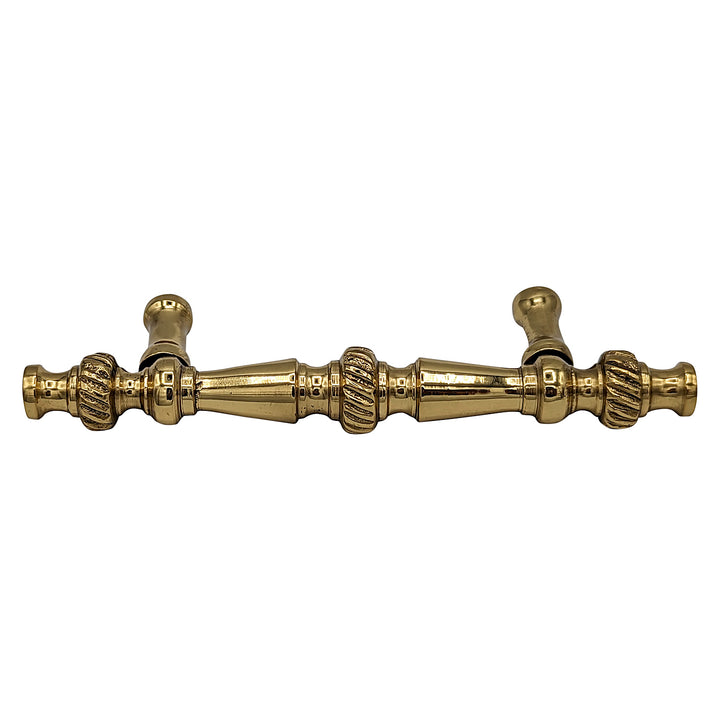 5 Inch Overall (3 Inch c-c) Solid Brass Georgian Roped Style Pull (Several Finishes Available)