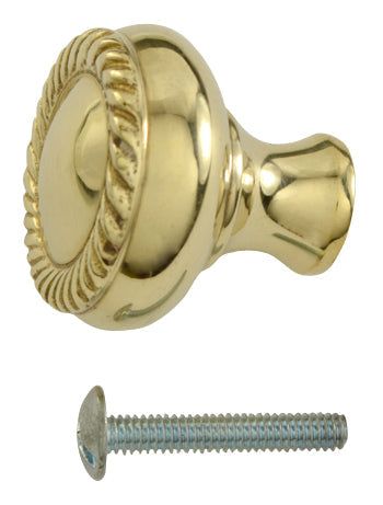 COPPER MOUNTAIN HARDWARE Solid Brass Round Georgian Roped Cabinet & Furniture Knob