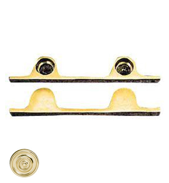 COPPER MOUNTAIN HARDWARE Pair Solid Brass Security Double Push Bar Bracket Ends Polished Brass
