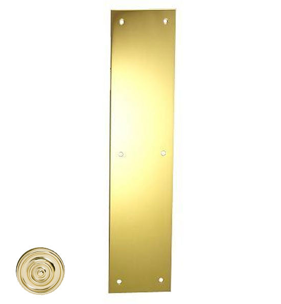 COPPER MOUNTAIN HARDWARE 12 Inch Solid Brass Push Plate in Polished Brass