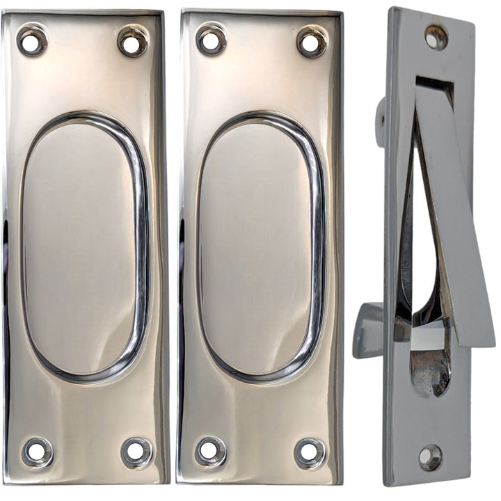 Traditional Rectangular Pocket Door Set (Several Finishes Available) COPPER MOUNTAIN HARDWARE