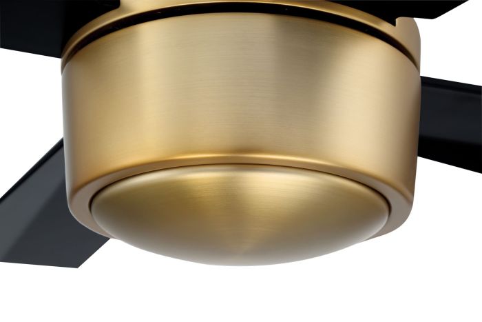 ##Antique Hardware## 42" Theo,Satin Brass Finish, Flat Black Blades, Light Kit Inlcuded (Optional)