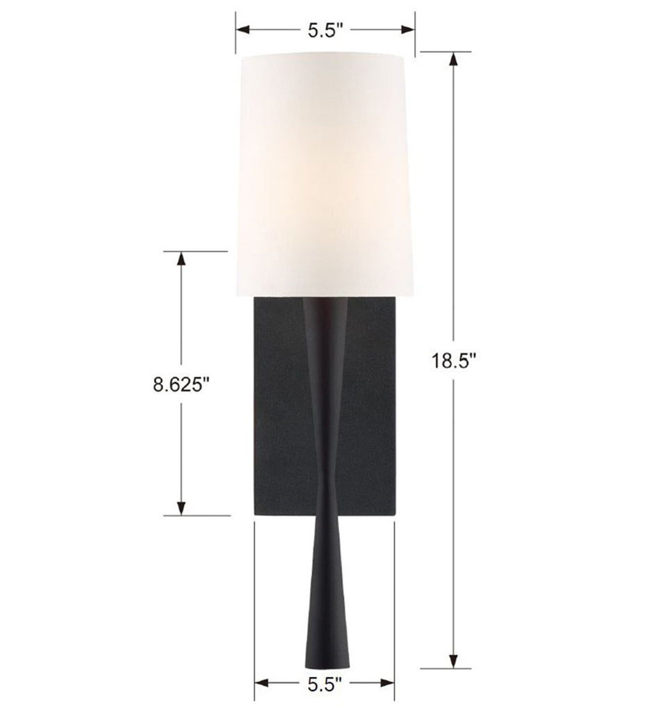 Crystorama Crystorama Trenton 1 Light Black Forged Sconce