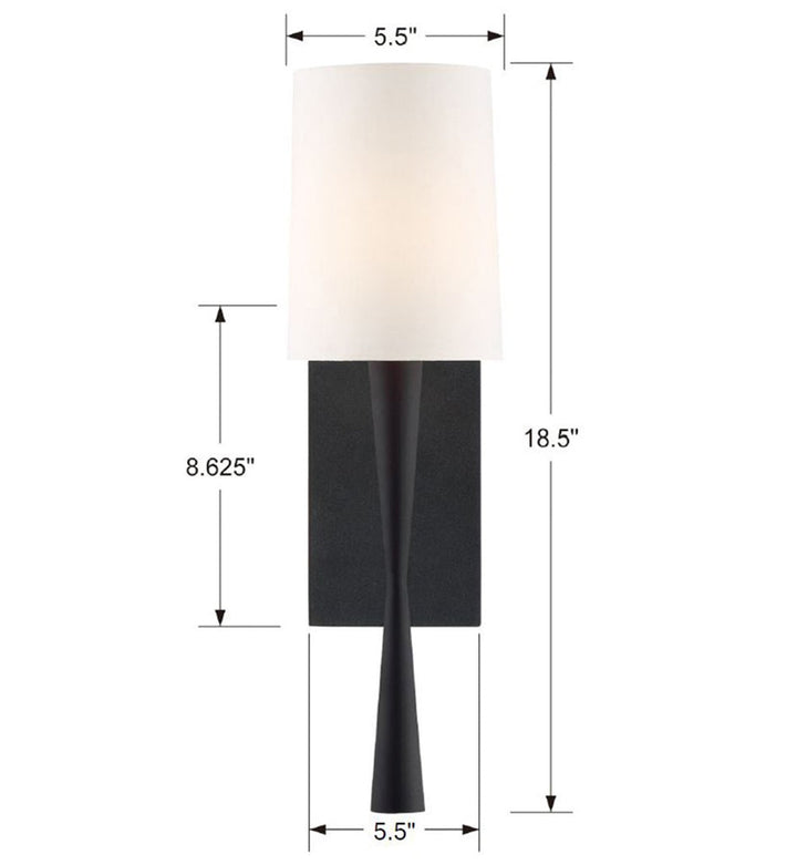 Crystorama Crystorama Trenton 1 Light Black Forged Sconce
