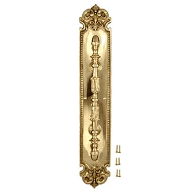 COPPER MOUNTAIN HARDWARE 18" Brass Traditional Fleur-De-Lis Door Pull & Plate Several Finishes