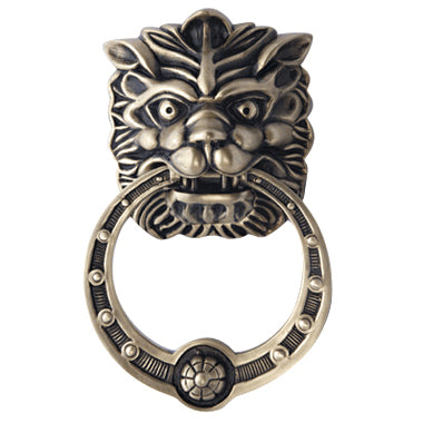 Regal Lion 8 3/8 Inch Brass Door Knocker (Several Finishes Available) COPPER MOUNTAIN HARDWARE