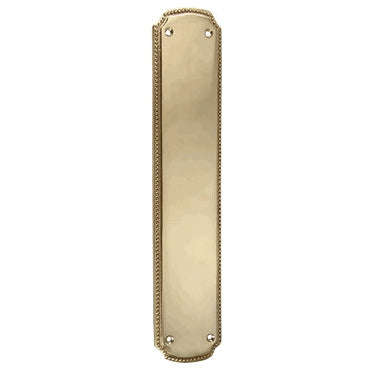 11 1/2 Inch Solid Brass Beaded Push & Plate