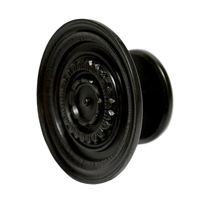 3 1/2 Inch Floral Disc French Oversized Patterned Knob (Several Finishes Available)