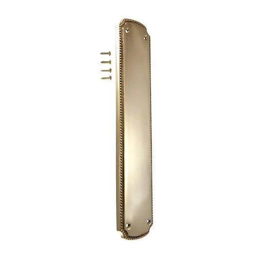 11 1/2 Inch Solid Brass Beaded Push & Plate