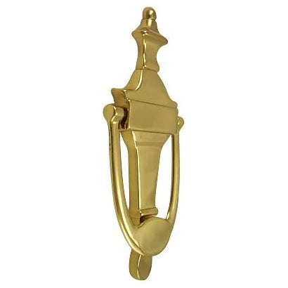 6 3/4 Inch (5 Inch c-c) Solid Brass Traditional Door Knocker (Polished Brass Finish) COPPER MOUNTAIN HARDWARE