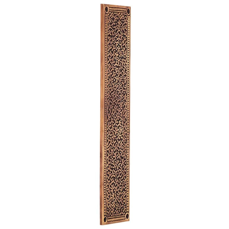 12 Inch Solid Brass Rice Pattern Push Plate (Several Finishes Available)