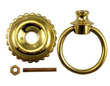 1 3/4 Inch Solid Brass Eastlake Style Ring Pull Handle COPPER MOUNTAIN HARDWARE