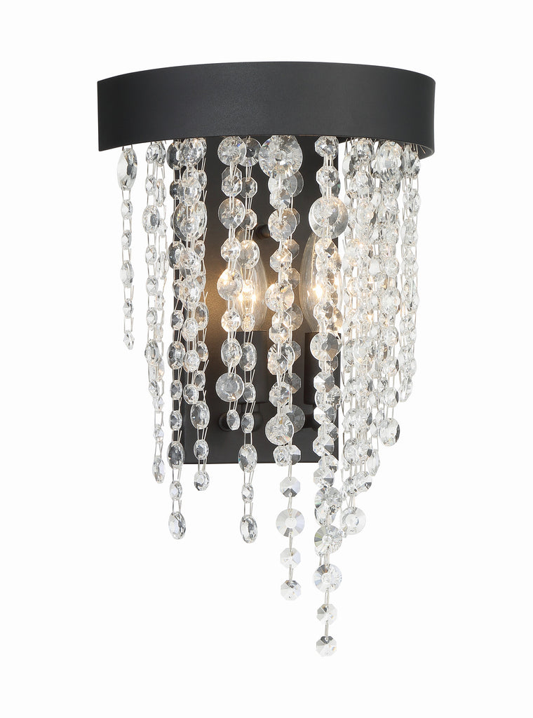 Crystorama Crystorama Winham 2 Light Black Forged Sconce