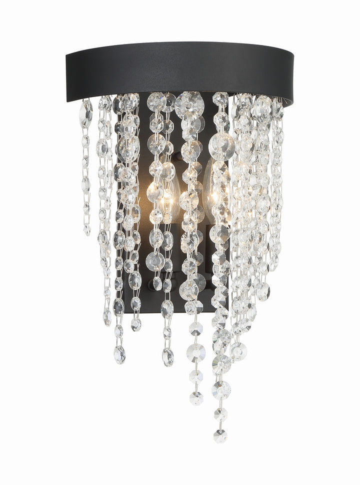 Crystorama Crystorama Winham 2 Light Black Forged Sconce