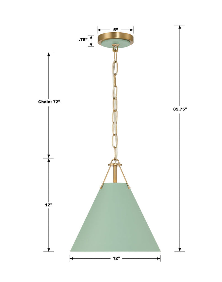 Crystorama Crystorama Xavier 1 Light Vibrant Gold + Green Mini Pendant