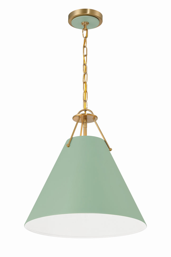 Crystorama Crystorama Xavier 3 Light Vibrant Gold + Green Pendant