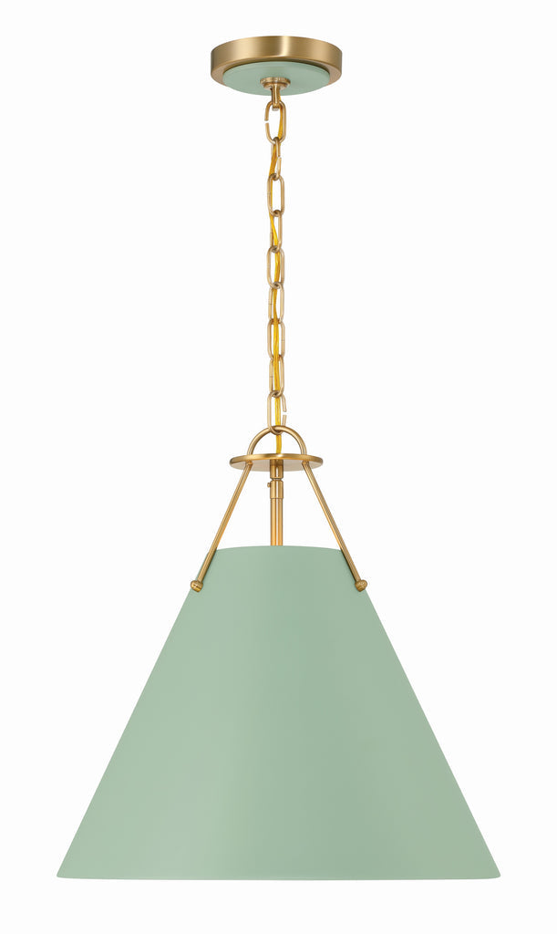 Crystorama Crystorama Xavier 3 Light Vibrant Gold + Green Pendant