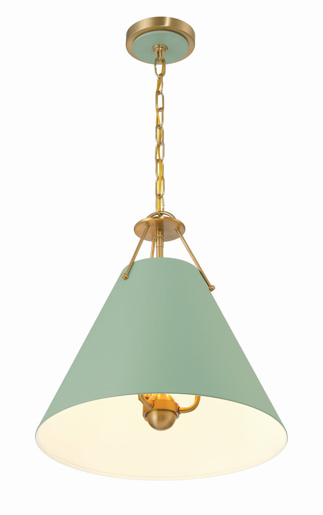 Crystorama Crystorama Xavier 3 Light Vibrant Gold + Green Pendant