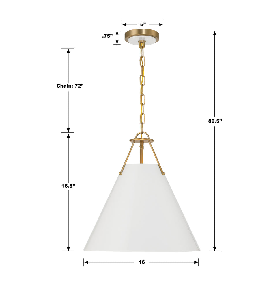 Crystorama Crystorama Xavier 3 Light Vibrant Gold Pendant