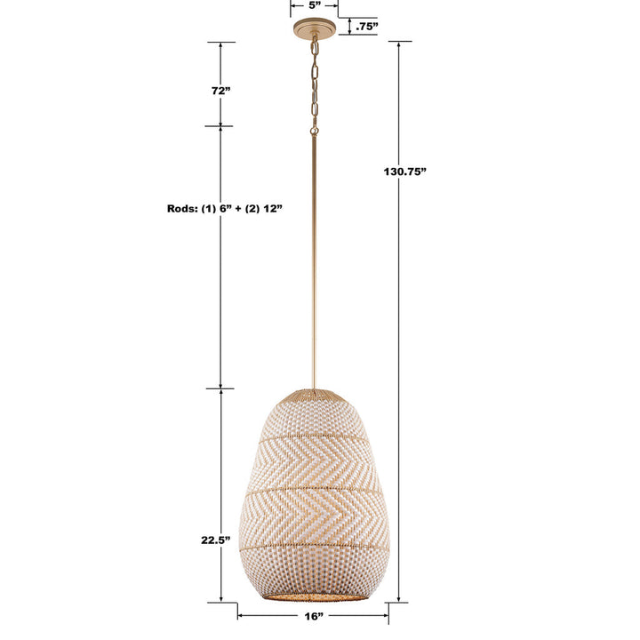 Crystorama Crystorama Zanzibar 3 Light Soft Gold Pendant