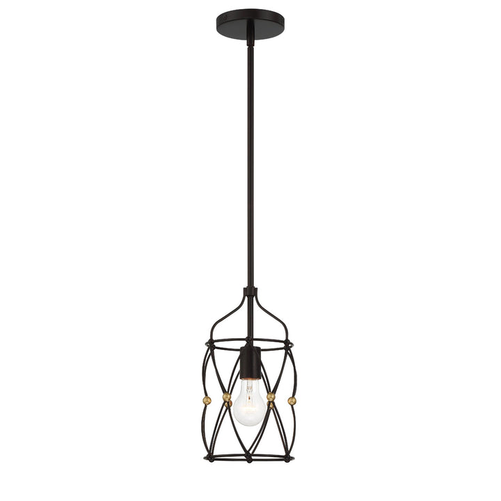 Crystorama Crystorama Zucca 1 Light English Bronze + Antique Gold Mini Pendant