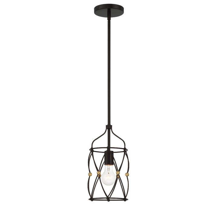 Crystorama Crystorama Zucca 1 Light English Bronze + Antique Gold Mini Pendant