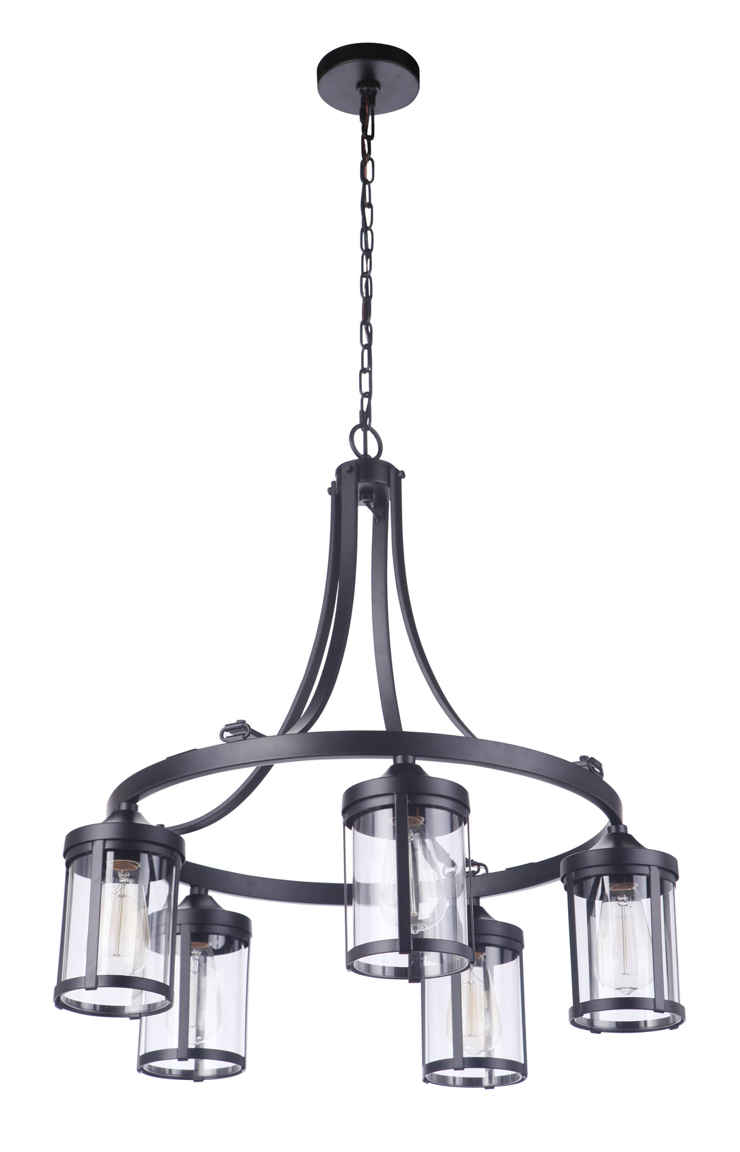 Elliot 5 Light Chandelier in Flat Black CRAFTMADE