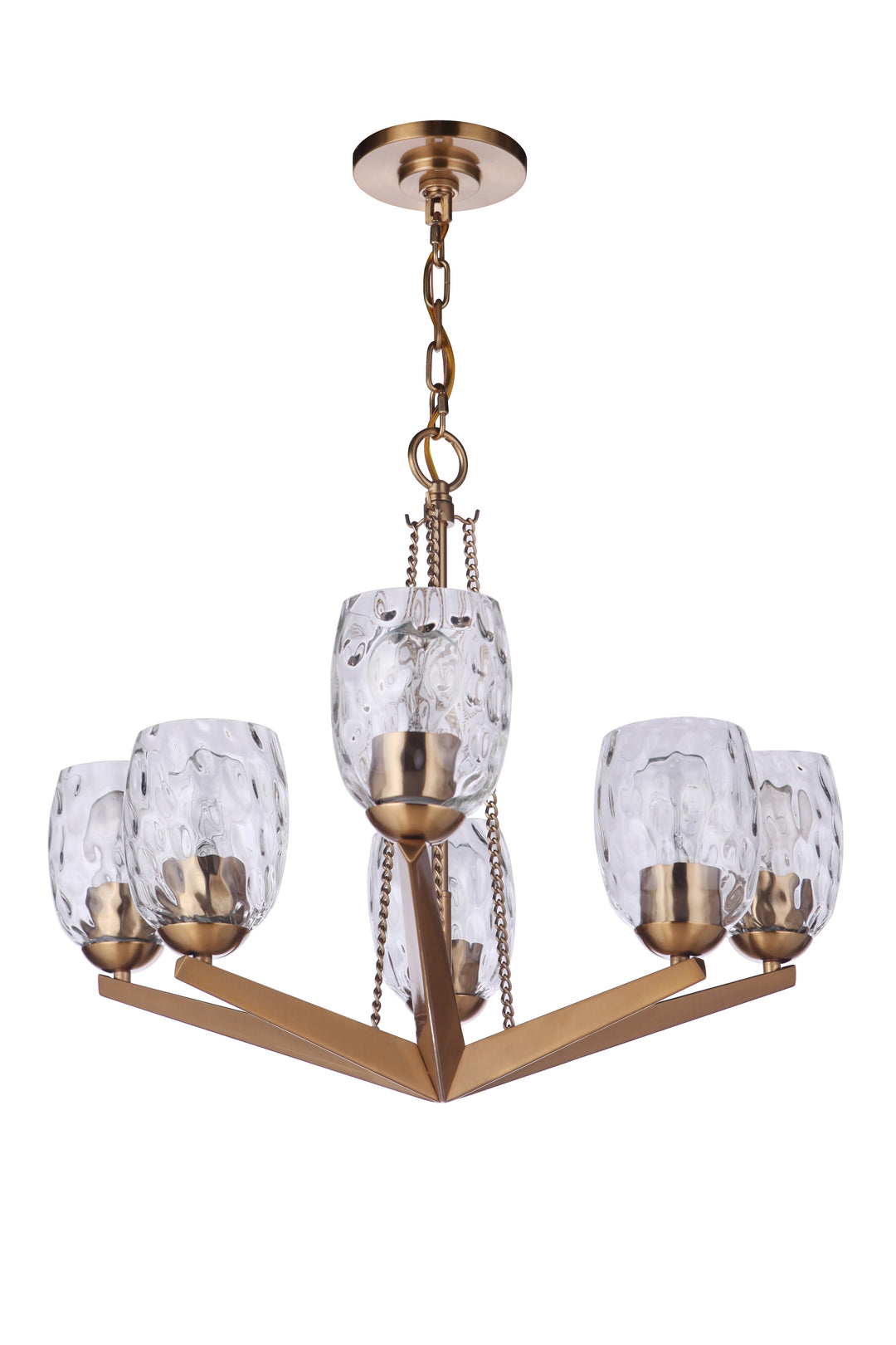 Guiding Star 6 Light Chandelier in Satin Brass CRAFTMADE