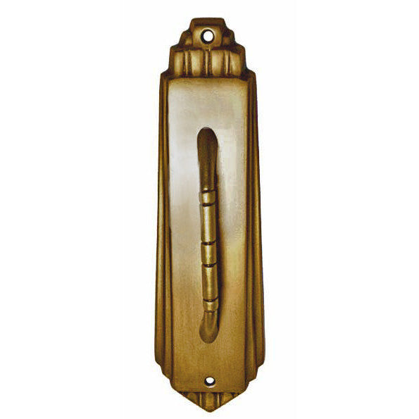 9 Inch Tall Art Deco Style Brass Pull Plate (Antique Brass Finish) COPPER MOUNTAIN HARDWARE