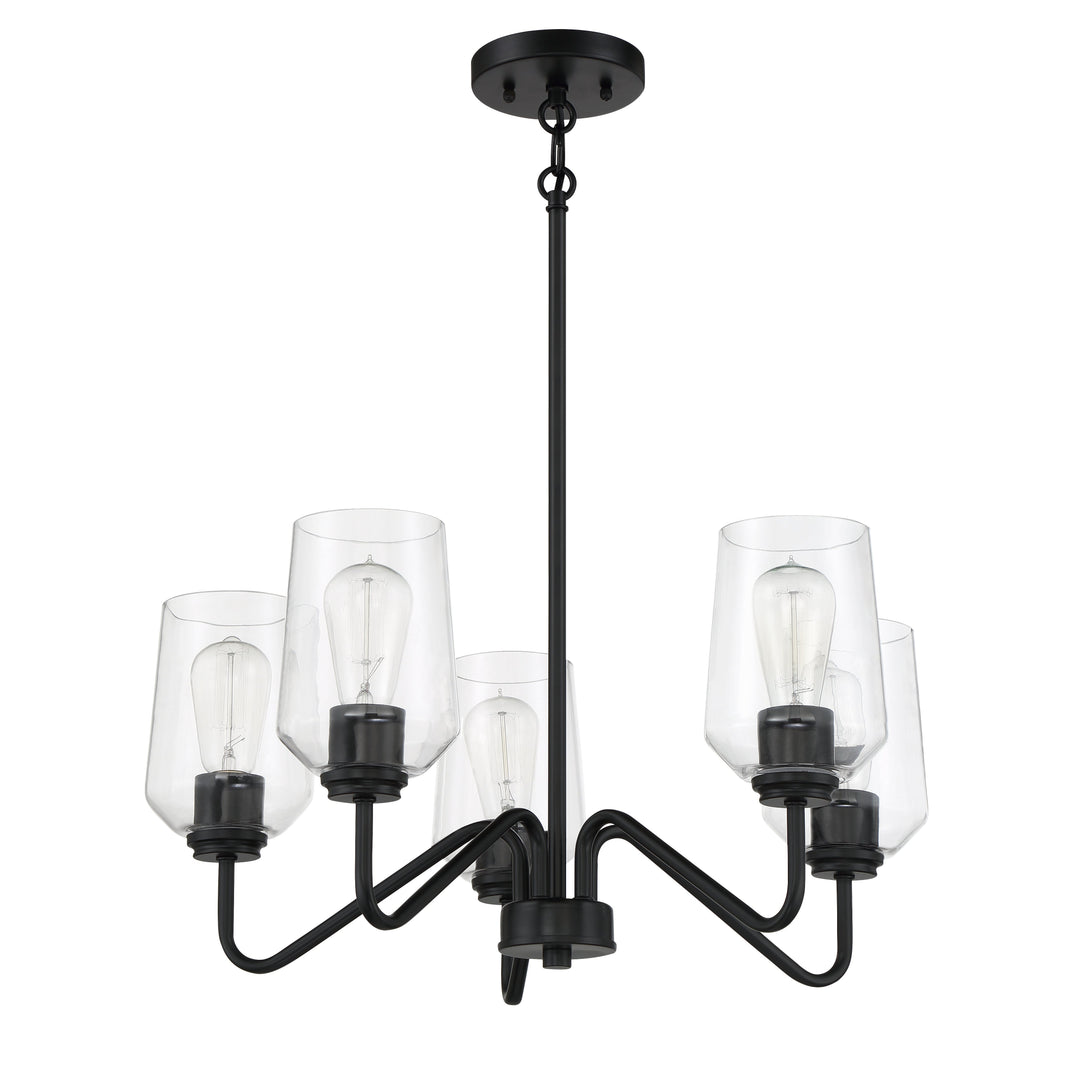 Shayna 5 Light Chandelier in Flat Black CRAFTMADE