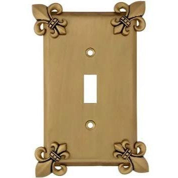 Fleur De Lis Wall Plate (Antique Brass Gold Finish) ANNE AT HOME