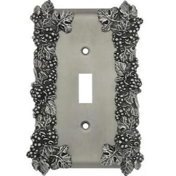 Grapes & Floral Wall Plate (Matte Nickel Finish) ANNE AT HOME