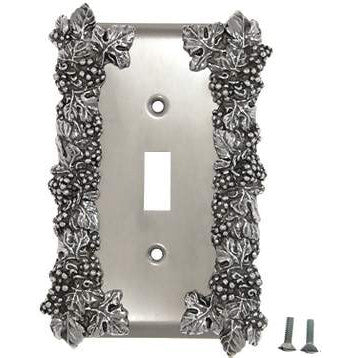 Grapes & Floral Wall Plate (Bright Nickel Finish) ANNE AT HOME