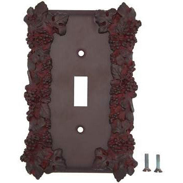 Grapes & Floral Wall Plate (Rust Finish) ANNE AT HOME