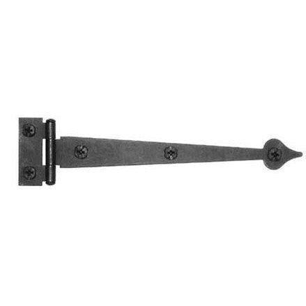 6 1/2 Inch Cast Iron Strap Hinge: Black Matte Iron Strap Hinge (Flush Mount) ACORN MANUFACTURING