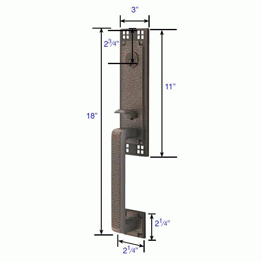 Arts & Crafts Style Tubular Latch Entryway Set (Oil Rubbed Bronze Finish) EMTEK