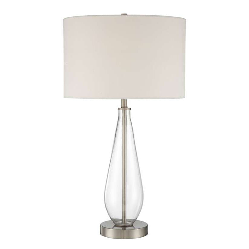 1 Light Glass/Metal Base Table Lamp in Clear Glass/Brushed Polished Nickel CRAFTMADE