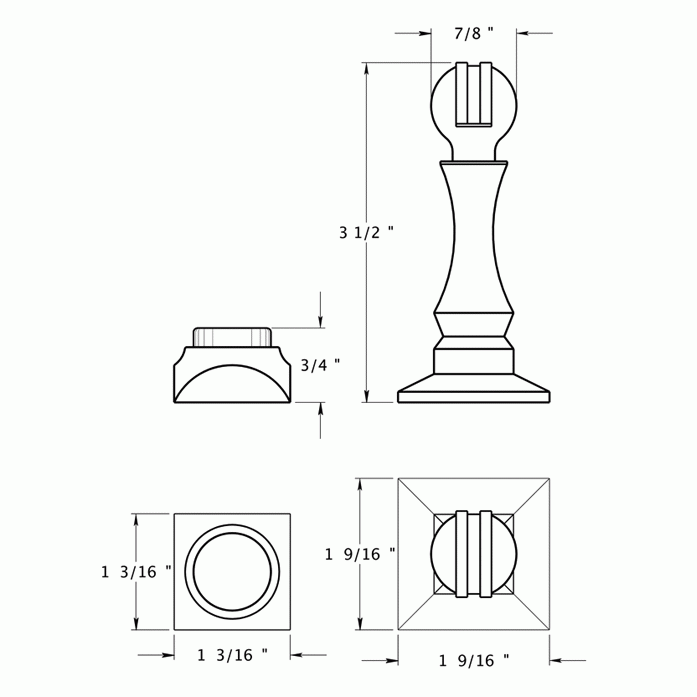 Baseboard/Floor Magnetic Door Hold / Door Stop (Polished Brass Finish) DELTANA