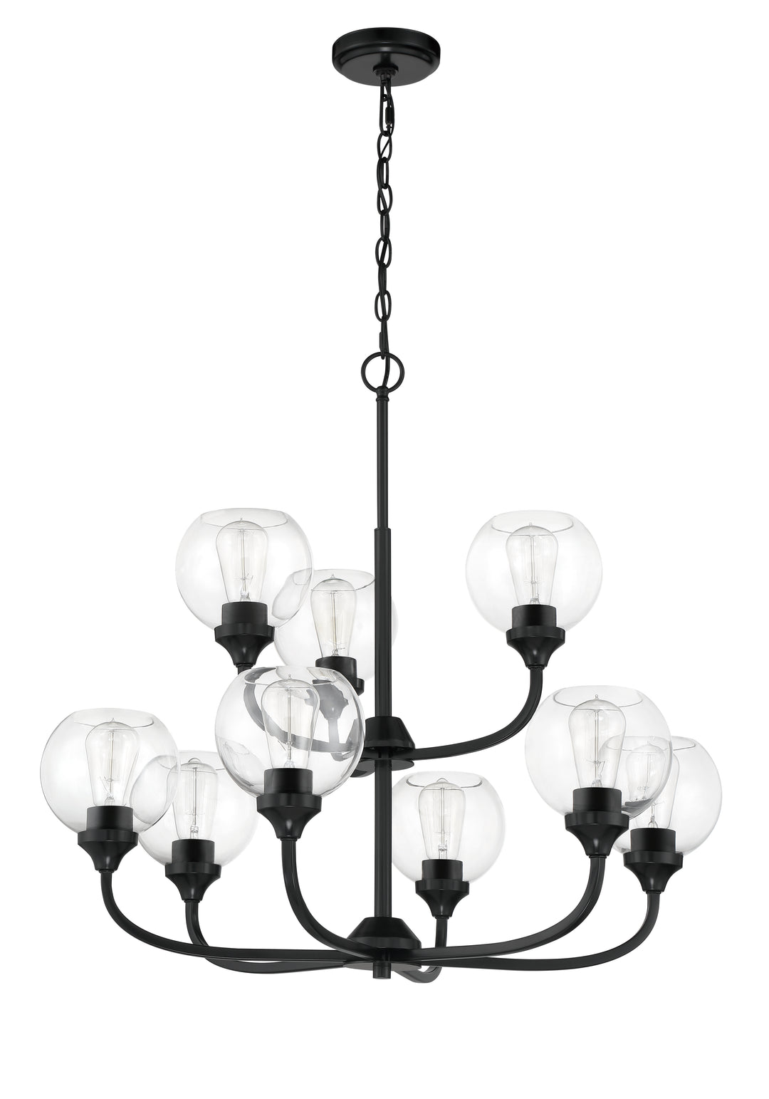 Glenda 9 Light Chandelier in Flat Black CRAFTMADE