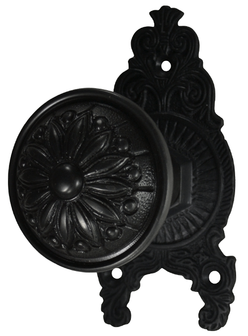 Ornate Victorian Rosette Door Set with Floral Imprint Door Knobs (Several Finishes Available) COPPER MOUNTAIN HARDWARE