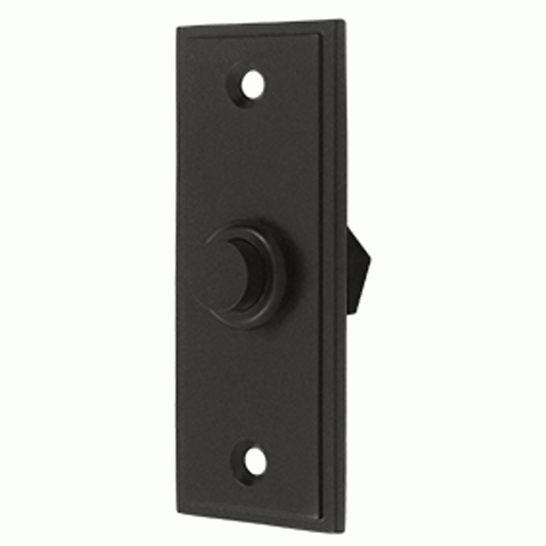 Bell Buttons, Solid Brass Bell Button, Rectangular Contemporary (Oil Rubbed Bronze Finish) DELTANA