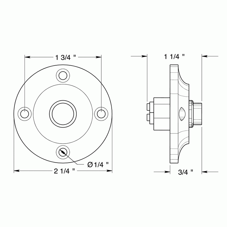 2 1/3 Inch Contemporary Push Button Door Bell (Brushed Chrome Finish) DELTANA