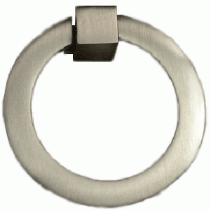 2 1/2 Inch Mission Style Solid Brass Drawer Ring Pull (Brushed Nickel) COPPER MOUNTAIN HARDWARE