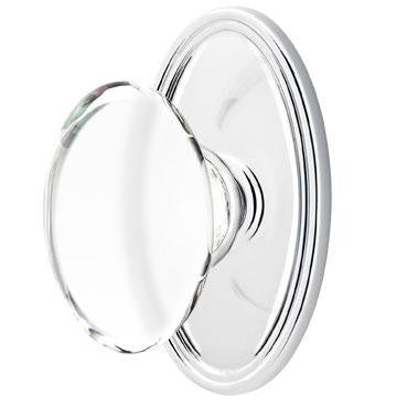 Crystal Hampton Door Knob Set With Oval Rosette (Several Finish Options) EMTEK