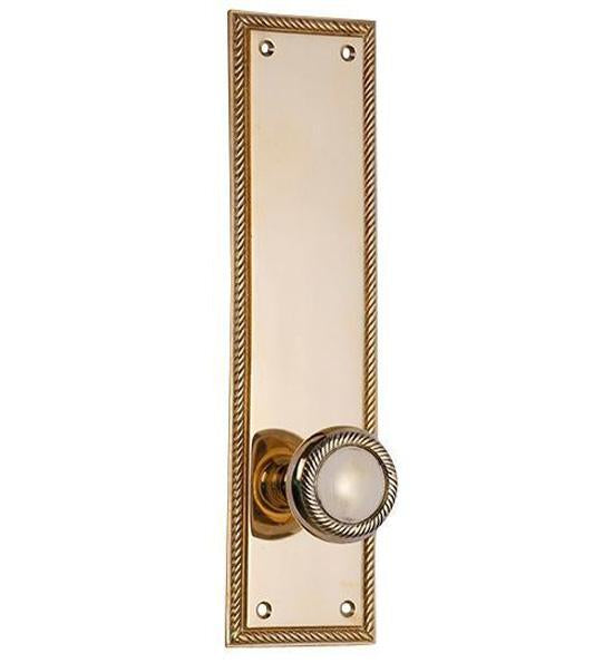 Georgian Roped Rectangular Backplate Door Set with Georgian Roped Door Knobs (Several Finishes Available) COPPER MOUNTAIN HARDWARE