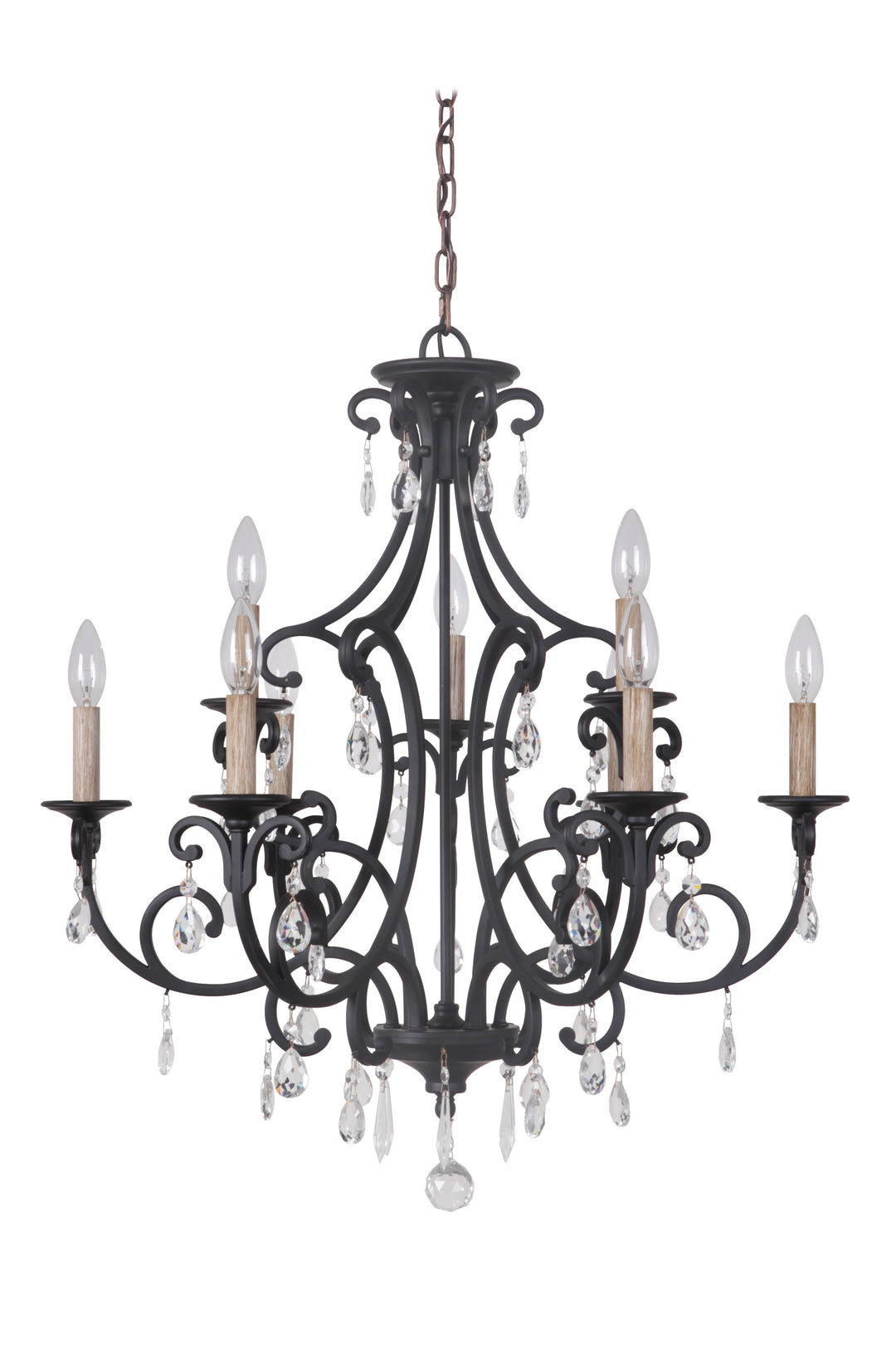 Bentley 9 Light Chandelier in Matte Black CRAFTMADE