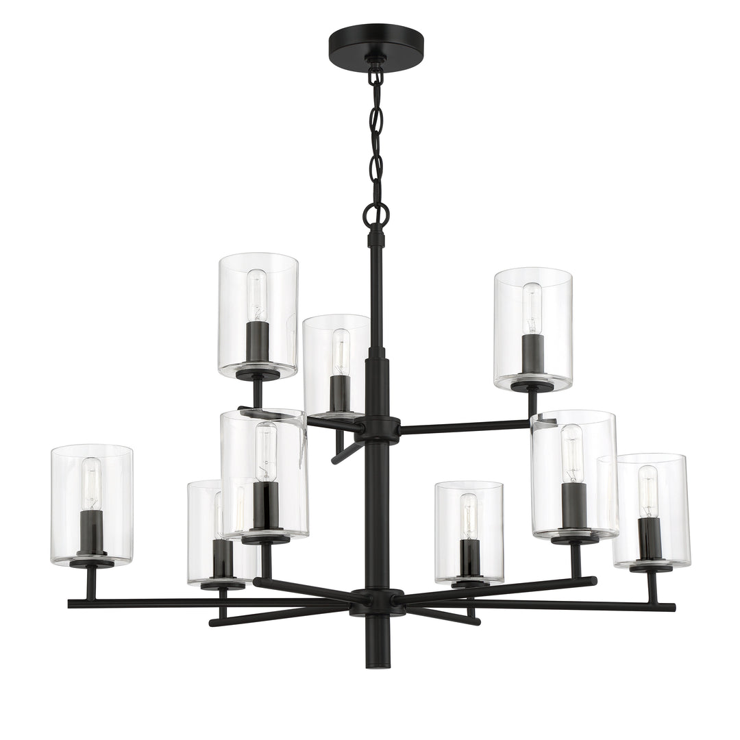 Hailie 9 Light Chandelier in Flat Black CRAFTMADE