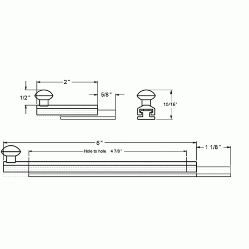 6 Inch Solid Brass Surface Bolt (Antique Nickel Finish) DELTANA